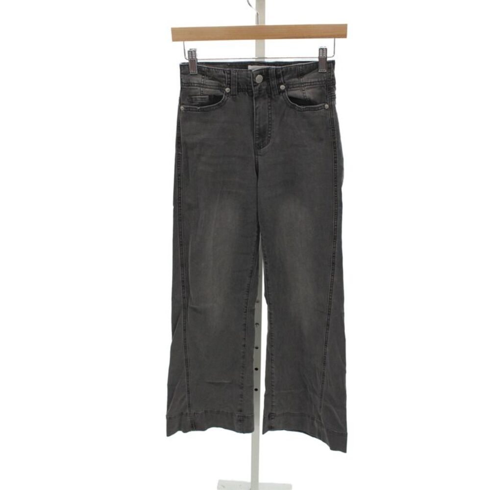 Dear John Womens Cropped Wide Leg Mid Rise Dark Gray Jeans Size 24